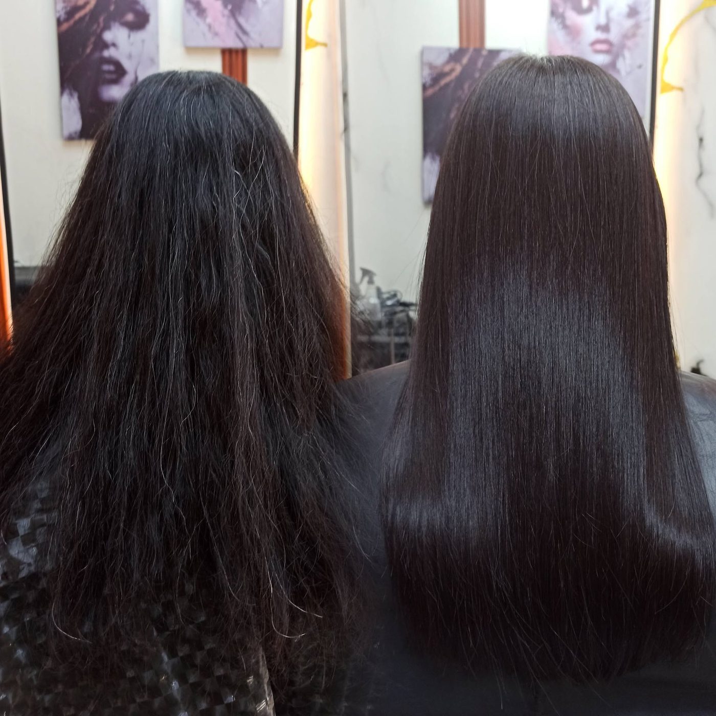 Before and after — Hair rebond